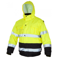 Flash Winter Warnschutz-Arbeitsjacke kurz geschnitten aus PU