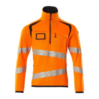 Mascot ACCELERATE SAFE Strickpullover mit kurzem Reißverschluss 19005-351 Orange/Schwarzblau 2XL 380 g/m²