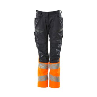 Mascot ACCELERATE SAFE Damen Hose mit Knietaschen 19678-236 Marineblau/Orange 76C34 215 g/m²