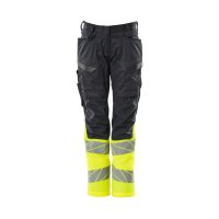 Mascot ACCELERATE SAFE Damen Hose mit Knietaschen 19678-236 Marineblau/Gelb 76C34 215 g/m²