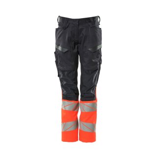 Mascot ACCELERATE SAFE Damen Hose mit Knietaschen 19678-236 Marineblau/Rot 76C34 215 g/m²