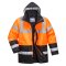 Portwest Warnschutz Kontrast Winter Verkehrsjacke Orange/Schwarz L