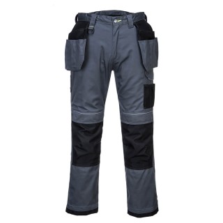 Portwest PW3 Stretch Bundhose mit Holstertaschen Grau/Schwarz 28