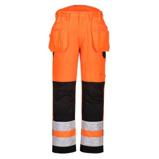 Portwest PW2 Warnschutz-Bundhose mit Holstertaschen Orange/Schwarz 28