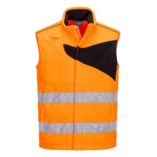 Portwest PW2 Warnschutz Fleece Winterweste Orange/Schwarz 4XL