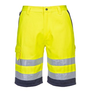 Portwest Leichte Warnschutz Mischgewebe-Shorts Gelb/Blau L