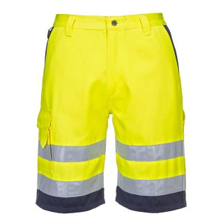 Portwest Leichte Warnschutz Mischgewebe-Shorts Gelb/Blau M