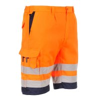 Portwest Leichte Warnschutz Mischgewebe-Shorts Orange/Blau S