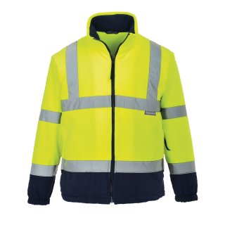 Portwest Warnschutz Kontrast Fleece-Jacke Gelb/Blau 4XL