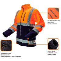 Warnschutzjacke aus Polar Fleece 280g/m² orange XL