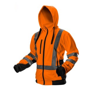 Warnjacke mit Reflektionsstreifen 100% Polyester orange XXL/58