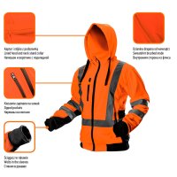 Warnjacke mit Reflektionsstreifen 100% Polyester orange XXL/58