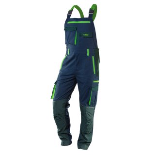 Latzhose, Blau, Cordura Verstärkung an Schienbein und Knie