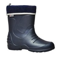 kindergummistiefel, blau, 3m scotchlite,  krempe blau