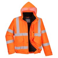 vwarnschutzjacke von portwest pilotenjacke ansicht vorne offen