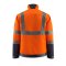 warnschutzjacke in orange von hinten