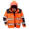 Portwest Klassische 3in1 Winter Warnschutz-Pilotjacke Orange/Schwarz Gr. L