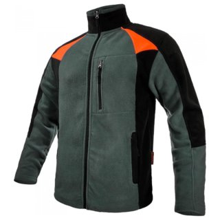 herren fleece-sweatjacke grau/orange 260 g/m²