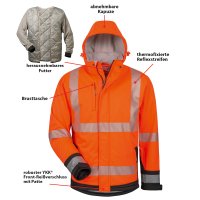 LUKAS wattierte Warnschutz-Softshell-Jacke Größe S - XXXXXL