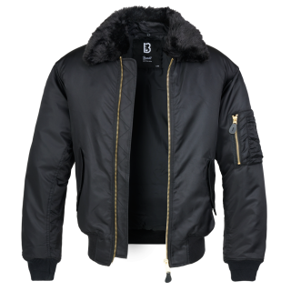 Brandit MA2 Fur Collar Outdoorjacke Größe S Farbe Schwarz