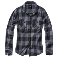 Brandit Damen Amy Flannel Langarm-Shirt Größe S Farbe Schwarz/Grau